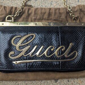 GUCCI | Python Hysteria Script Logo Clutch